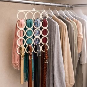 Scarf Hanger 28-Slot Closet Organizer for Scarves, Ties Belts